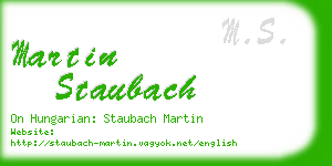 martin staubach business card